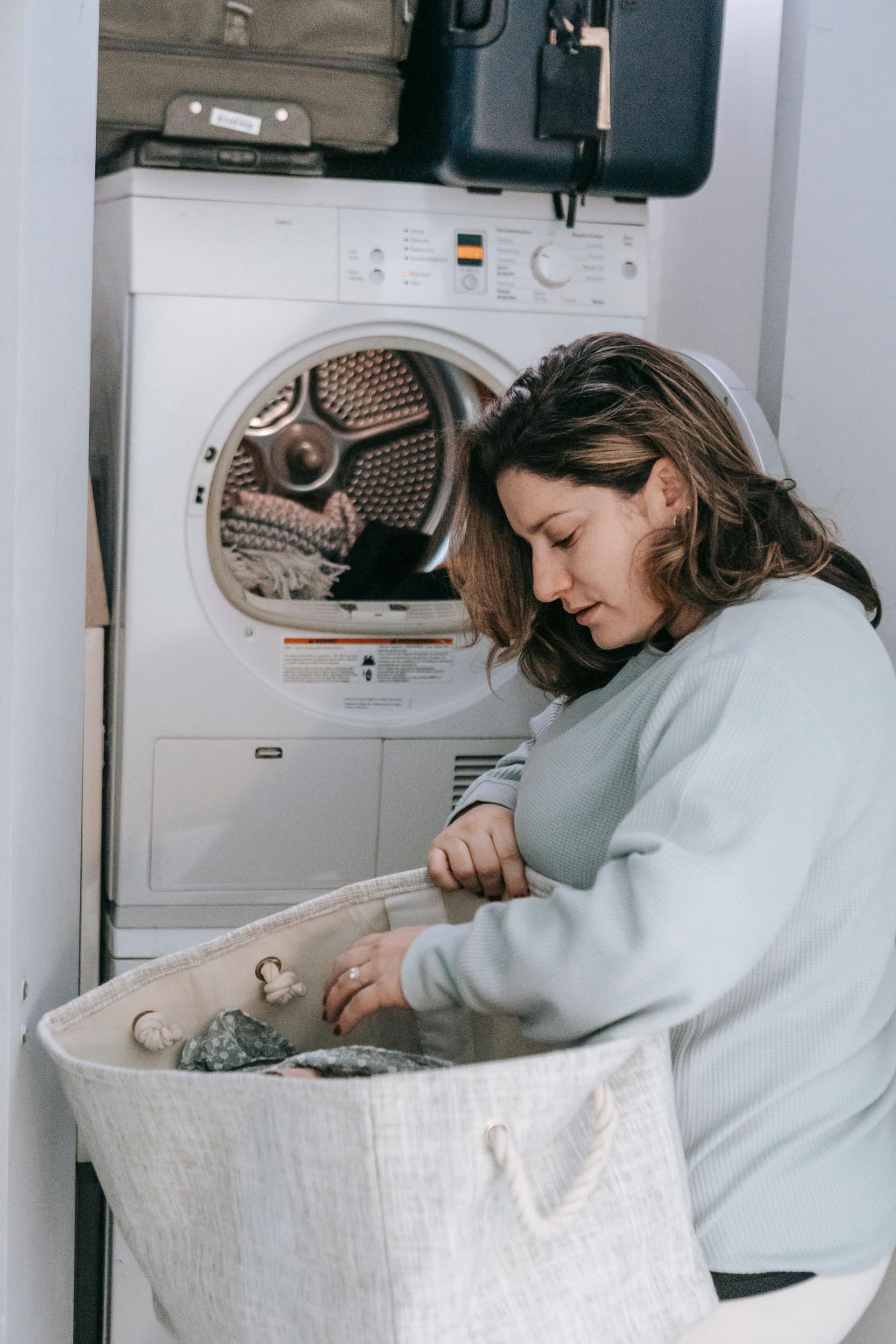 Someone enjoying time while laundry is handled